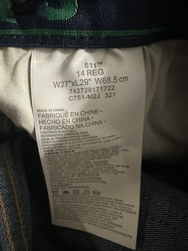 Levi’s Boys Jeans Size 14 / 27x29 Slim Straight Dark Blue Denim - Picture 8 of 9