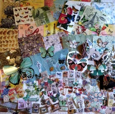 20 BUTTERFLY Paper Napkins & 160 PCs MIXED MEDIA ~ARTIST KIT LOT Decoupage Craft
