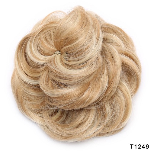 100% Real Thick Curly Messy Bun Hair Piece Scrunchie Natural Hair Extensions USA - Picture 47 of 60