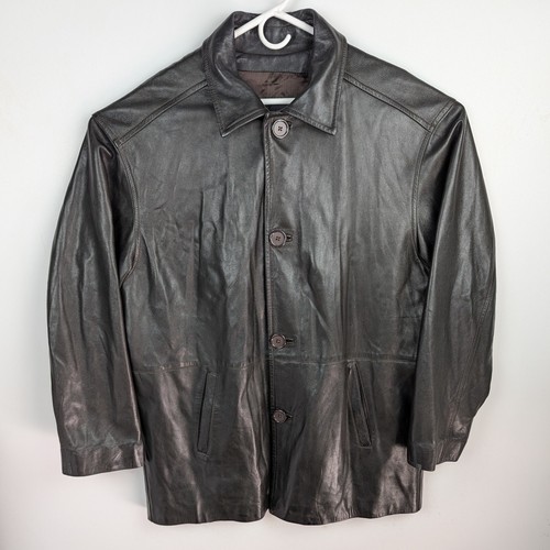 Vtg Inner Mod Paris Made In France Lambskin Leather Dark Brown Jacket Mens 54 - Picture 3 of 24