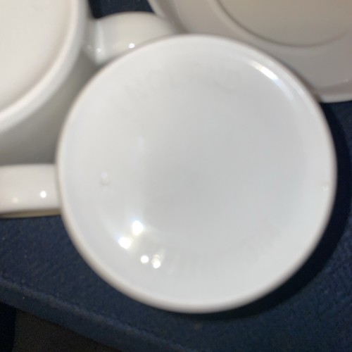 (4) Vtg Mid Century Midwinter STONEHENGE WHITE Tea Cups and Saucers England - Picture 6 of 6