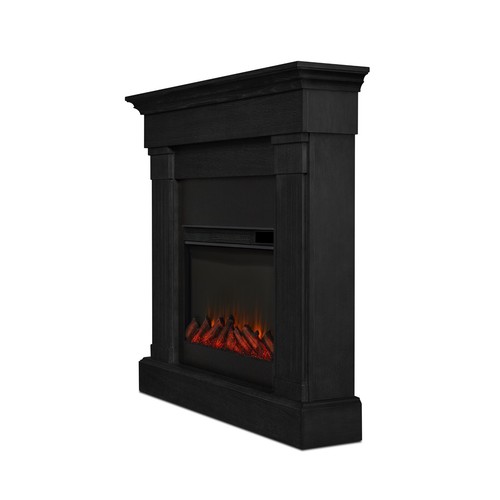 Electric Fireplace Real Flame Crawford Built In Look IR Heater Black or Gray - Picture 11 of 14