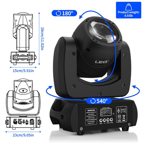 U`King 150W Zoom Moving Head Stage Light 18Prism Sharpy Beam Strobe Party Light - Picture 13 of 21