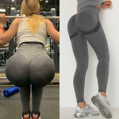 Mujeres Push Up Cintura Alta Frunch Yoga Leggings Pantalones Deportivos Gimnasio Fitness Pantalones - Imagen 21 de 76