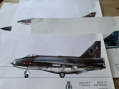 Vintage Dugald Cameron RAF Squadron Prints - Tornado Hunter Lightning - 10,38,46,57,60