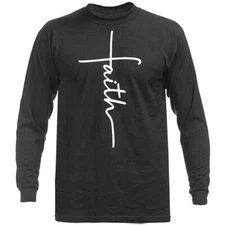 Faith Cross Christian Religious God Bible Church Jesus Long Sleeve