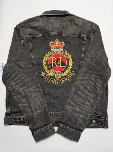 Nueva con etiquetas Chaqueta de Camionero Polo Ralph Lauren Para Hombre Talla XL Negra Denim Cresta Bordada - Imagen 19 de 22