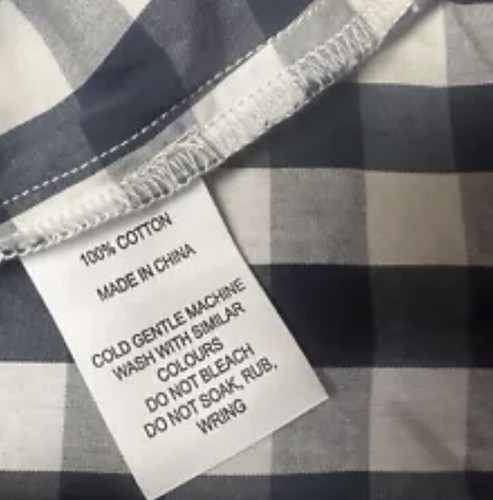 RB Sellars Women’s Shirt Sz 18 Navy White Gingham Short Sleeve Cotton Exc Cond - Picture 4 of 5