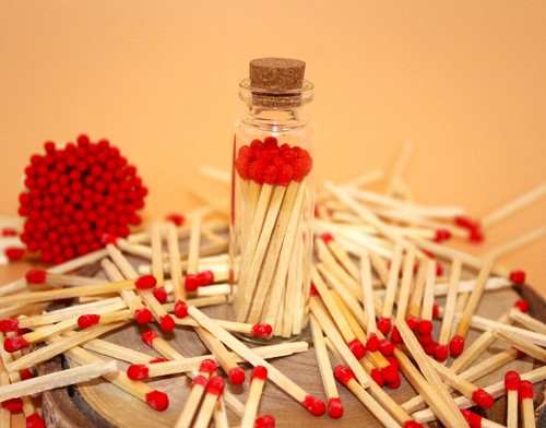 500pcs red tipped party wedding candle jar crafts matches. Natural wood 1,95" - Picture 6 of 10
