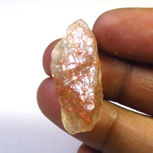 Pietra solare arcobaleno grezza 28 ct 29 x 13 mm pietra solare africana naturale gemme grezze SF-300 - Foto 9 di 9