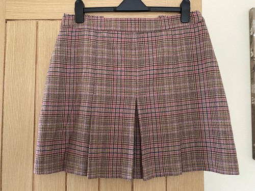 Joules Haddie Check Ladies Pink Tweed Short Country Style Wool Skirt Size 14 - Picture 9 of 12