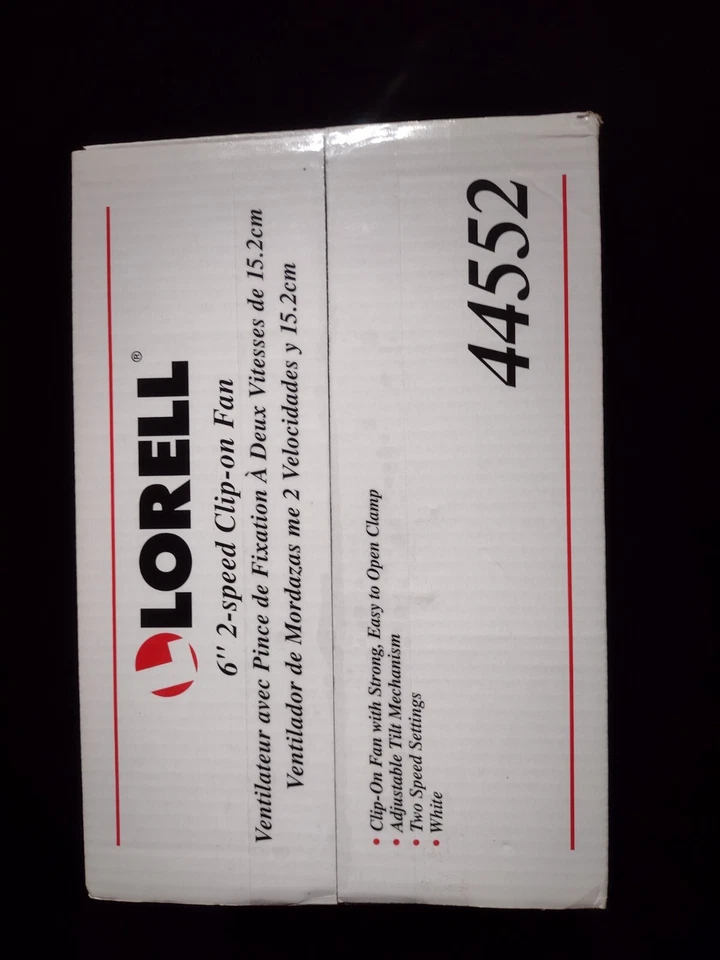 Ventilador de clip Lorell 6" 2 velocidades - sellado de fábrica (44552) Foto 2 de 4
