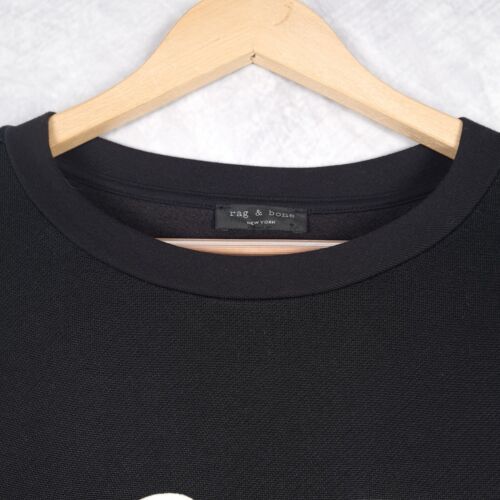 Rag Bone Universal Sweater Mens Medium Black Jake Oversized Graphic Sweatshirt - Picture 2 of 24