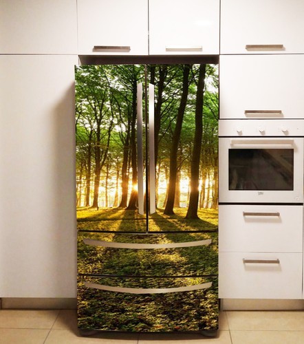 Fridge Wrap Vinyl Side by Side | French Door | Top Bottom Door Size: 36 x 70” - Picture 4 of 5