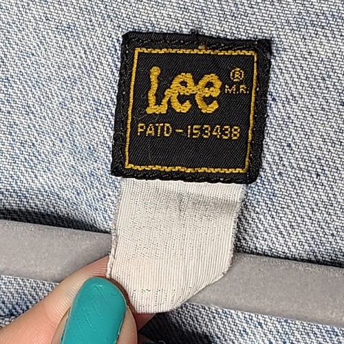 Lee Mens Medium Jean Jacket Blue Denim Trucker Long Sleeve Mid Waist Light wash - Picture 4 of 4