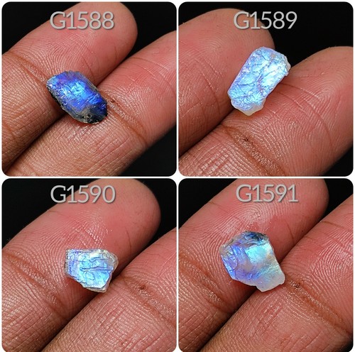 Natural Flashy Rainbow Moonstone Rough Feldspar Blue Moonstone Raw Gemstone GV2 - Picture 37 of 49