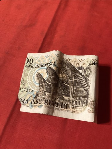 Vintage 1980 Bank Indonesia 5000 Lima Ribu Rupiah Banknote (damaged) - Picture 3 of 4