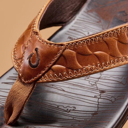 Sandalias Olukai para hombre talla 11 Hikianalia chanclas playa exterior - bronceado/java oscura - Imagen 17 de 19