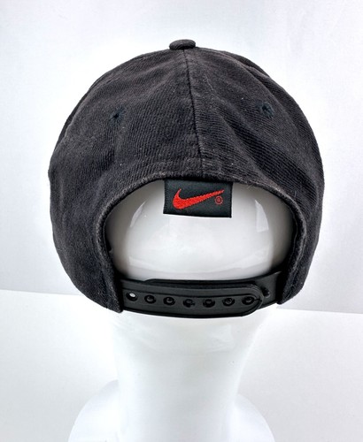 Vintage Nike Basketball schwarz Swoosh Logo Snapback Mütze 100 % Baumwolle Taiwan GC - Bild 3 von 8