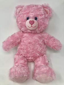 BUILD A BEAR ~ BABW ~Pink Swirl Rose Bear ~HEART NOSE ~16