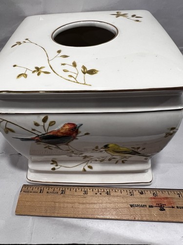 Avanti Linens Bathroom Accessories Set 4 Piece Gilded Birds Floral Ceramic Decor - Picture 11 of 24