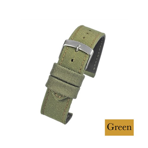Correas de reloj híbrido tela de vela de lona y cuero 18 mm - 22 mm libras - Imagen 4 de 15