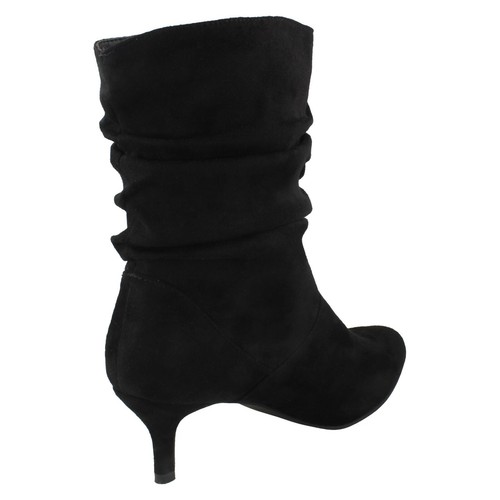 Spot On F5R0918 Ladies Sintético Negro Ante Tacón Botas - Imagen 9 de 11