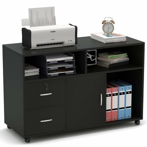 2 Drawer Storage Printer Stand Mobile Lateral Filing Cabinet With