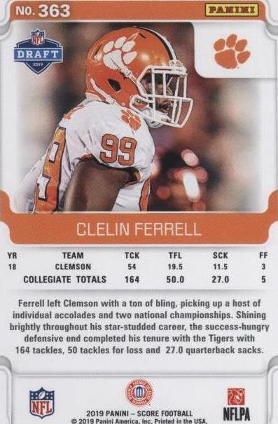 2019 Score Clelin Ferrell #363