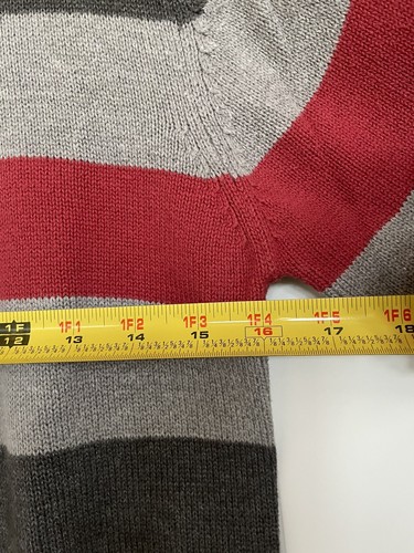 Urban Boy’s Teen's Long Sleeve Red Gray Stripe Zip Turtleneck Jumper Sweater - Picture 7 of 12