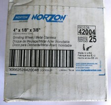 Norton Norzon Plus 4x1/8x3/8" stainless grinding wheels 66252842004 (Box of 25)