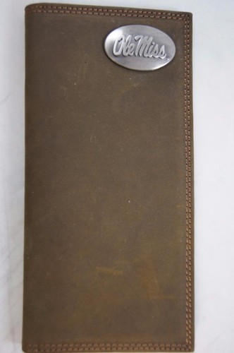 ZEP-PRO NCAA Ole Miss Rebels Caballo Loco Cuero LARGO Roper CARTERA Lata Caja de REGALO - Imagen 1 de 12