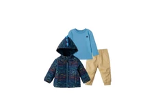 Little Me Boys' Dinosaur 3-piece Set Jogger Pants Jacket Long Sleeve Shirt (3T)