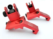 45 Degree Rifle Gun Back Up Iron Sights BUIS Reflex Angle Anodized Aluminum RED
