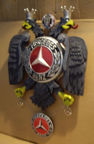 MERCEDES BENZ 1936 LOGO... TWO HEADED GERMAN EAGLE SILHOUETTE WALL LIGHT... - Picture 3 of 12