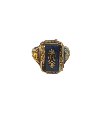 9ct Vintage Abschlussring um 1968 Ring Größe S - Bild 6 von 11