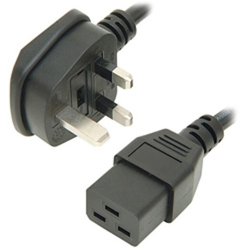C19 UPS Power Cable Lead UK 3 Pin Plug to International IEC Mains Server 2m - 第 1/1 張圖片