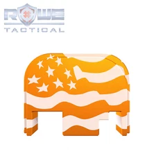 Rowe Tactical Rear Slide Cover Plate for Glock Gen 1-4 - Copper - US Flag Wavy