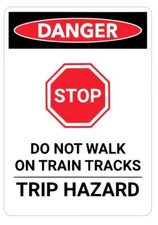 Do Not Walk On Tracks Railroad Railway Train Sticker Decal R7363