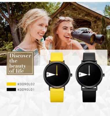 Sinobi Damenuhr Creative Rotate Color Lederband 