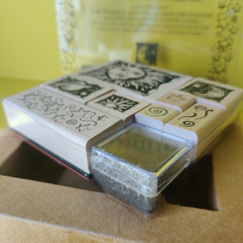 All Night Media Celestial Rubber Stamp Set Sun Moon Stars Saturn 8 Piece Set NEW - Picture 6 of 11