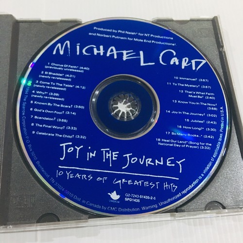 Joy in the Journey 10 Years of Greatest Hits by Michael Card (CD, 1994) - Picture 5 of 6