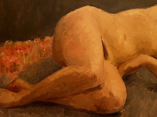 Dipinto Olio Su Tela Con Cornice Raffig. Nudo Di Donna - Foto 4 di 6