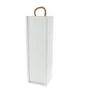 Elegant White Wine Wooden Box with Rope Handle - Pine Wood, Gift Bag Style