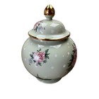 Robert Gordon Australia Pottery Cannister Jar Green Roses & Gold Edge See Pics