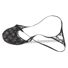 Men Lace Thong String T-back Underwear Posing Trunks Lingerie Jockstrap Short