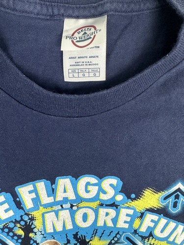 Camiseta Promocional Comercial Bailando Viejo Parque Temático Six Flags De Colección Rara Talla L - Imagen 4 de 4