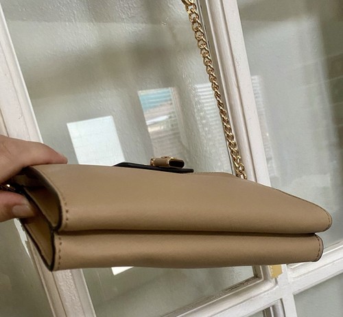 MICHAEL MICHAEL KORS Ruby Small Double Zip Leather Crossbody Camel - Picture 3 of 12