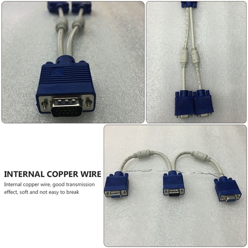 2 PCS VGA Video Cable Monitor Computer Splitter for Dual Monitors - Afbeelding 10 van 12