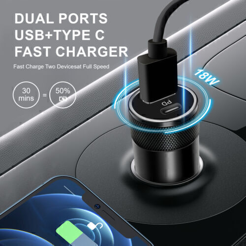 2 Pack Dual Port USB-C Fast Car Charger PD Adapter for iPhone Samsung Android - Picture 4 of 26